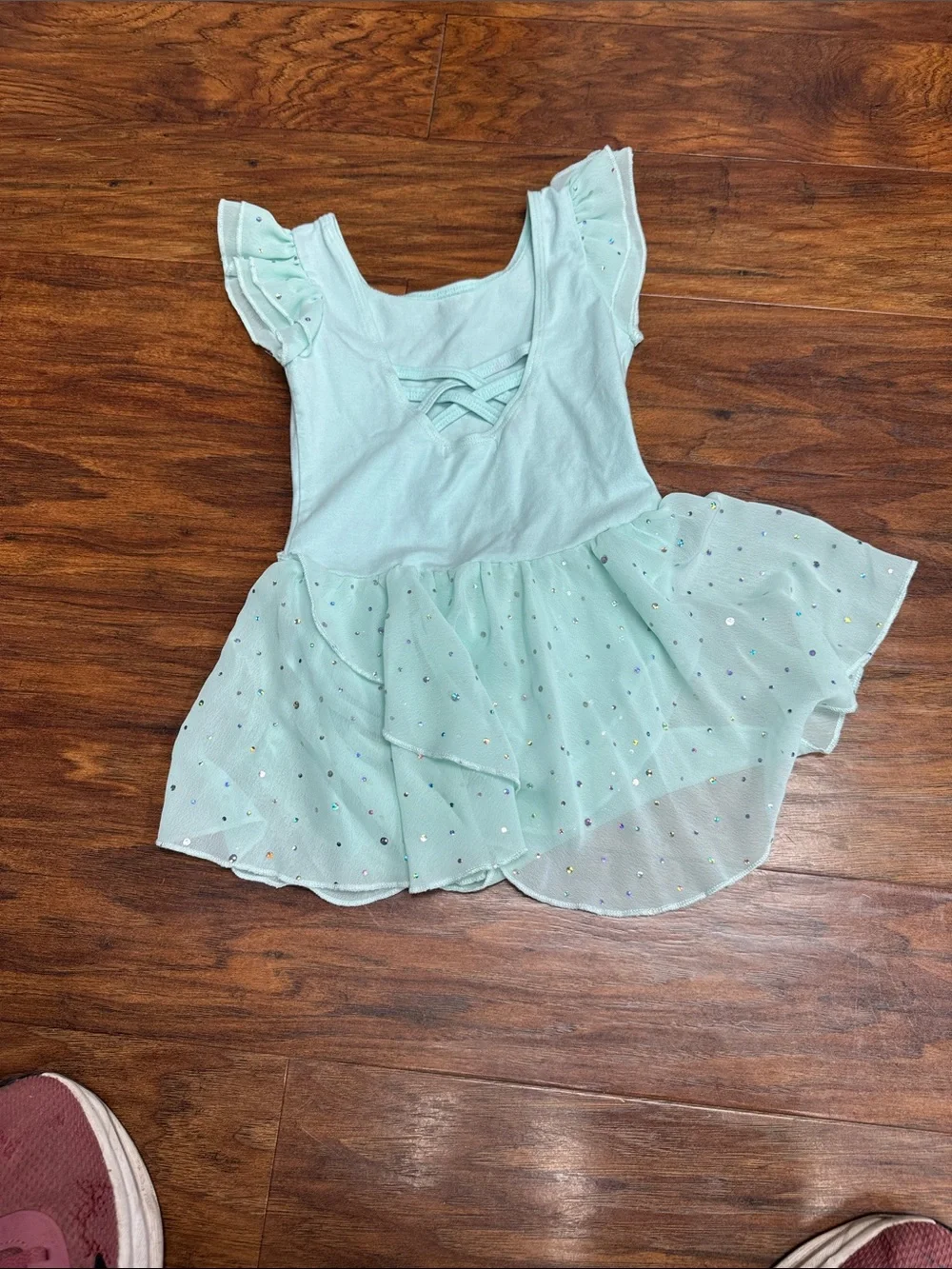 Girls Mint Green Tulle Ballet Dress with Sparkle Skirt